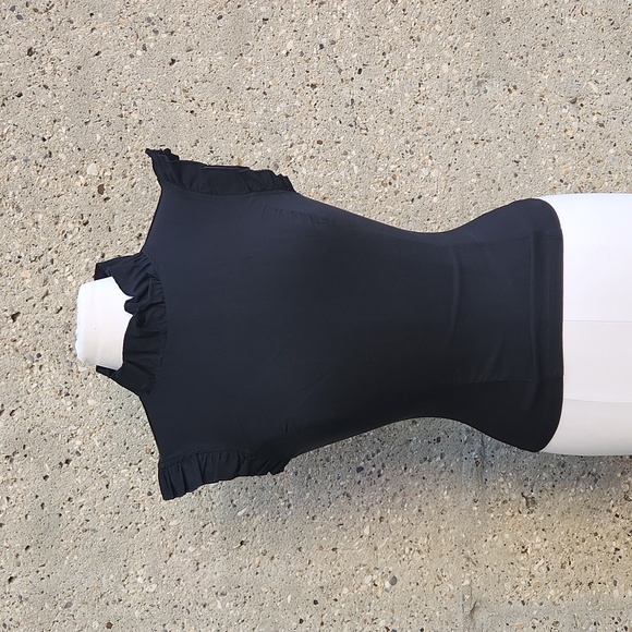 Unique Vintage Black ruffle top - Picture 1 of 16